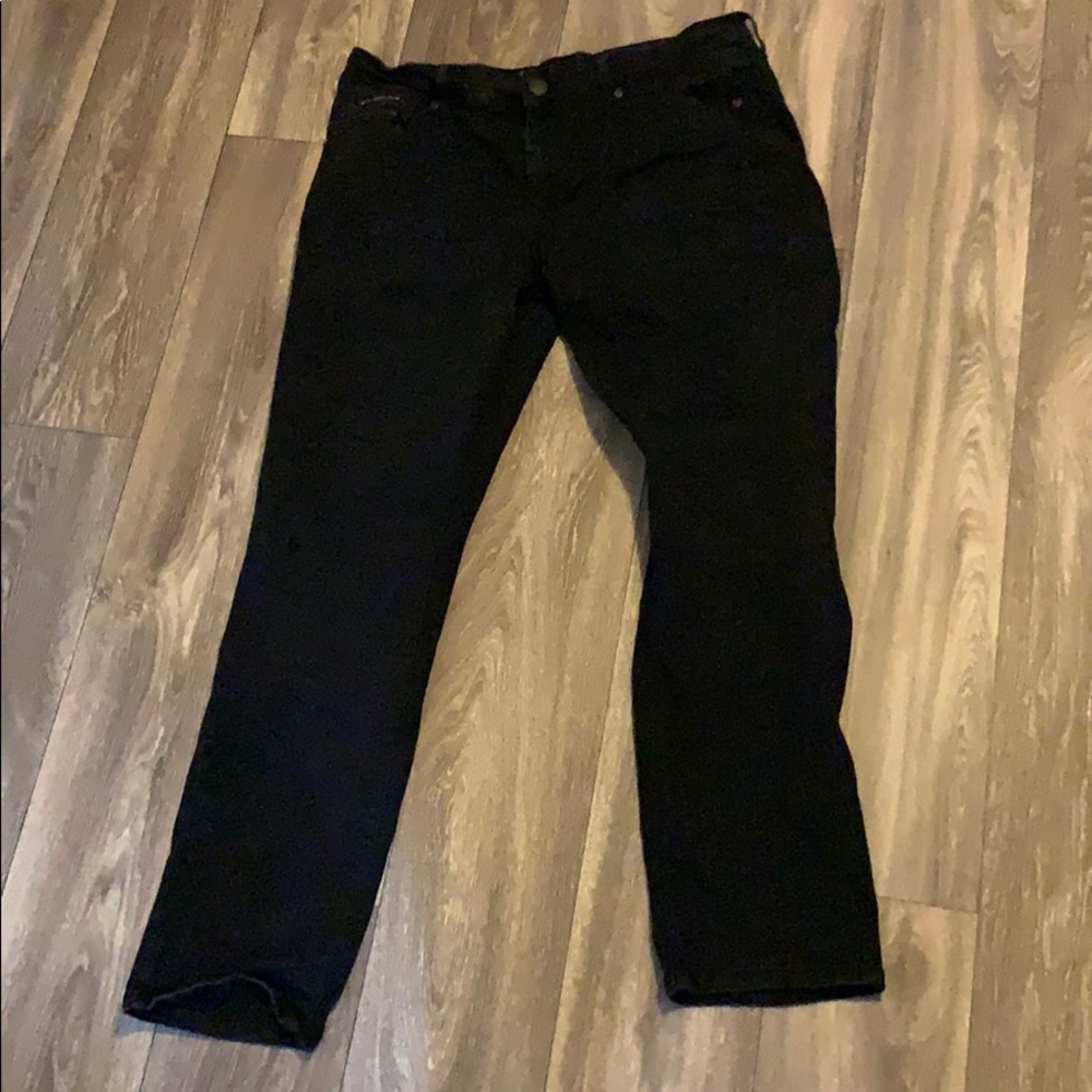 Fried denim jeans